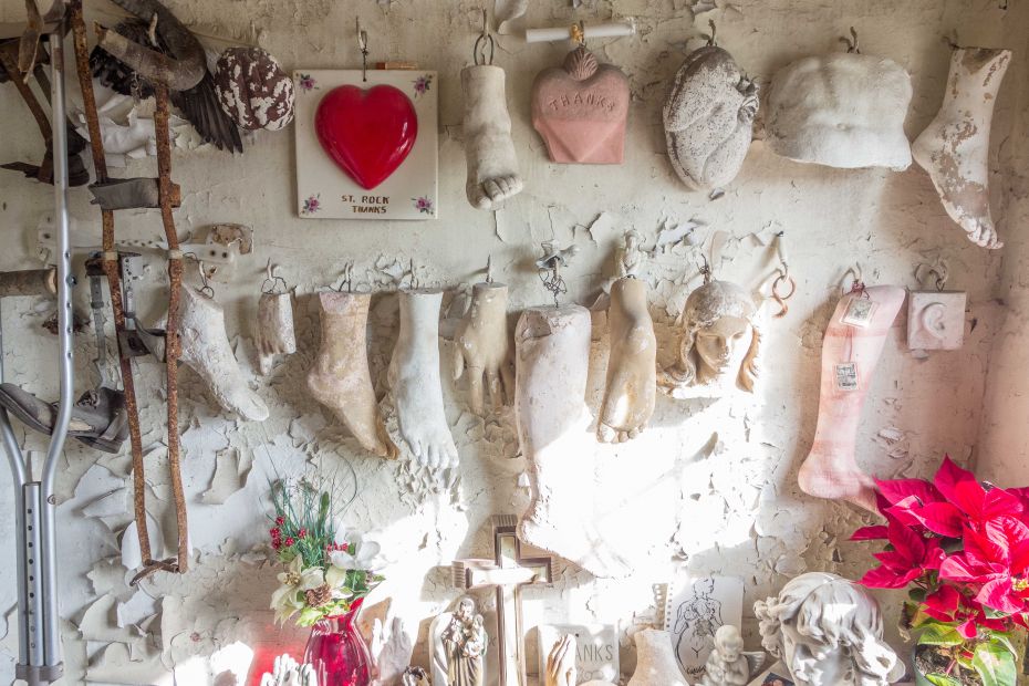 A dusty heart at St Roch Cemetery reveals how high the water rose during Katrina.