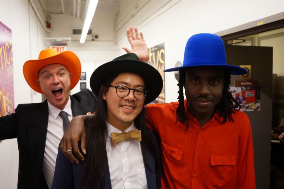 Me, photobombing Jonny Lam and Devonté Hynes.