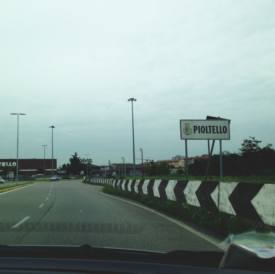 Entering Pioltello city limits.