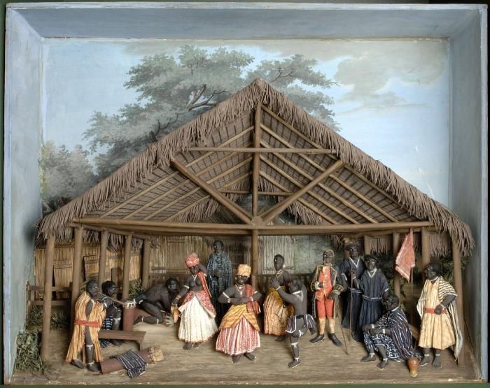 Diorama of a slave dance, Gerrit Schouten, 1830.